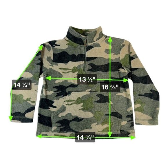 Duck Head Kids Camo Fleece Pullover Half-Zip Size 5 M Youth Sweatshirt Zip Up - Picture 4 of 4